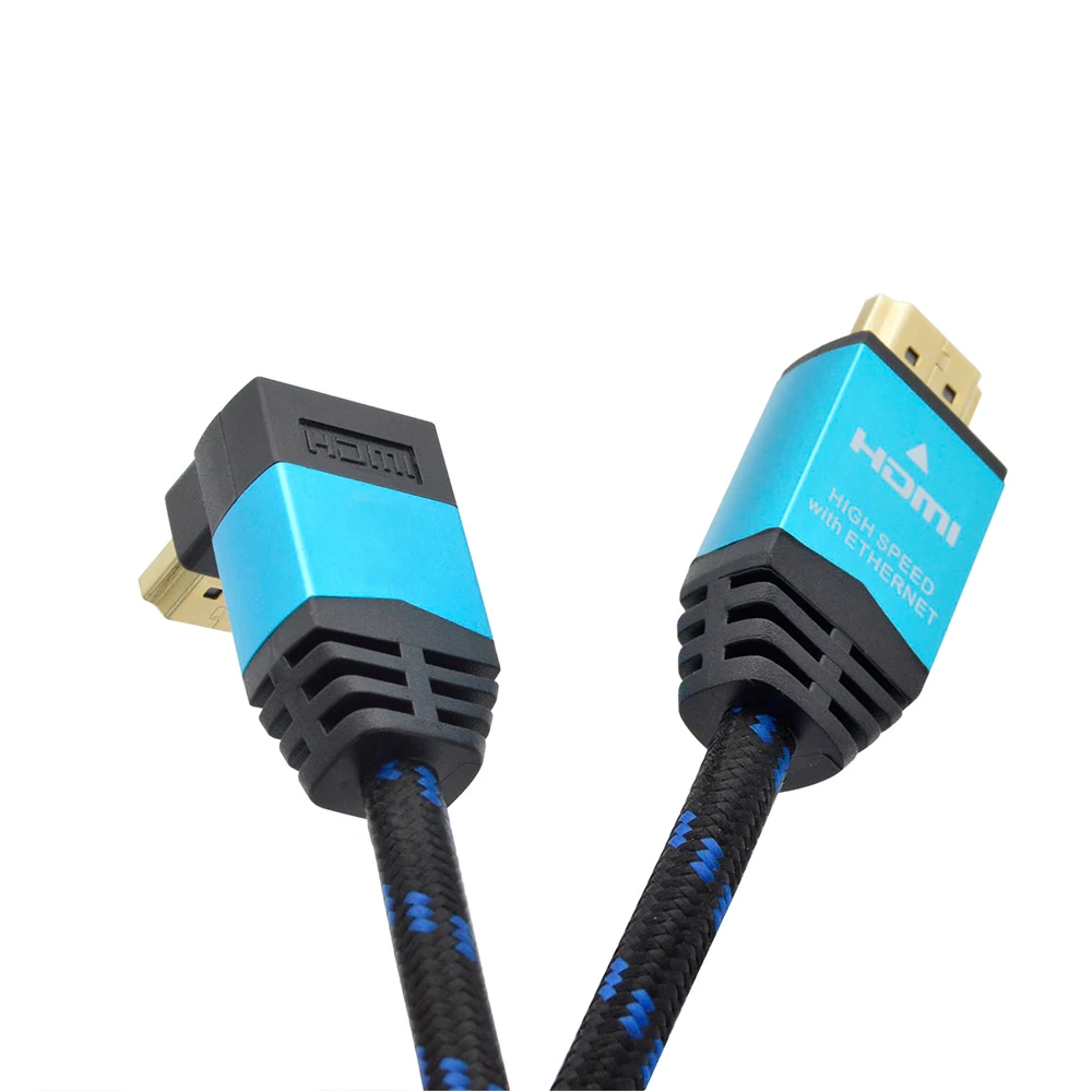 DREMAKE HDMI 90 градусов под прямым углом HDMI мужчин и женщин HDMI кабель аудио и видео Поддержка 3D 4K HDR 1 м 2 м для проектора XBox 360