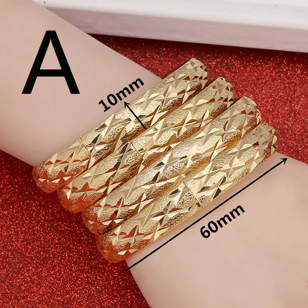 

Openable Dubai Gold Bangles 60mm*10mm Women Men 1 Pcs Gold Bracelets African European Ethiopia Girls Jewelry Bride Bangles Gift