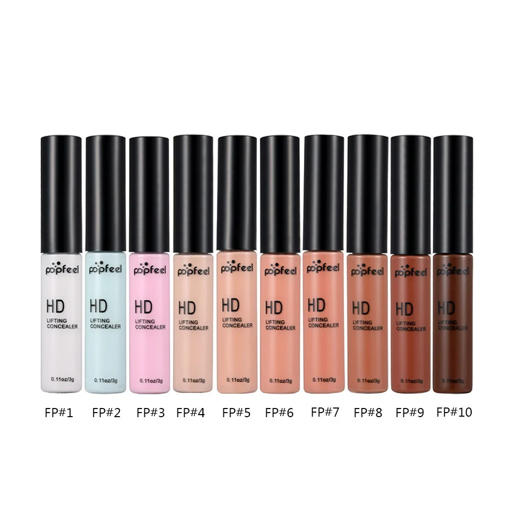 

Popfeel 10 colors facial Concealer Natural Face Makeup Concealer Foundation Mineral Cream Oilcontrol Pores Brighten Pressed Fix