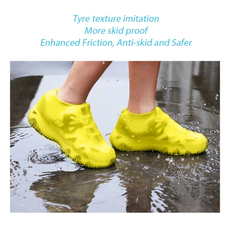 

1 Pair Reusable Waterproof Non-Slip Rubber Rain Shoe Covers, Elasticity Galoshes Boot Overshoes For Traveling