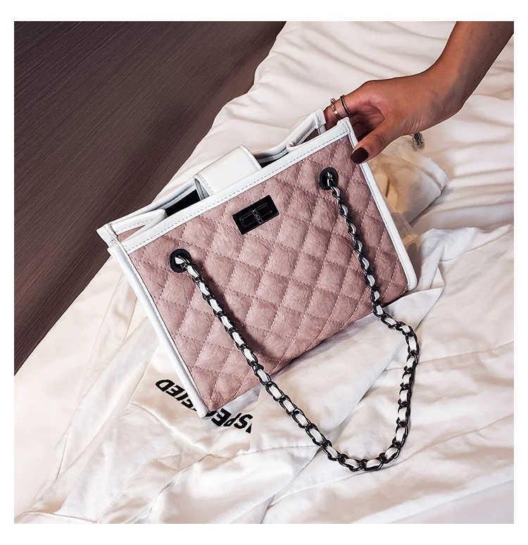 Yuhua, новые сумки, Корейская версия женской сумки, модная ромбовидная решетка женская сумка, трендовая композитная сумка через плечо