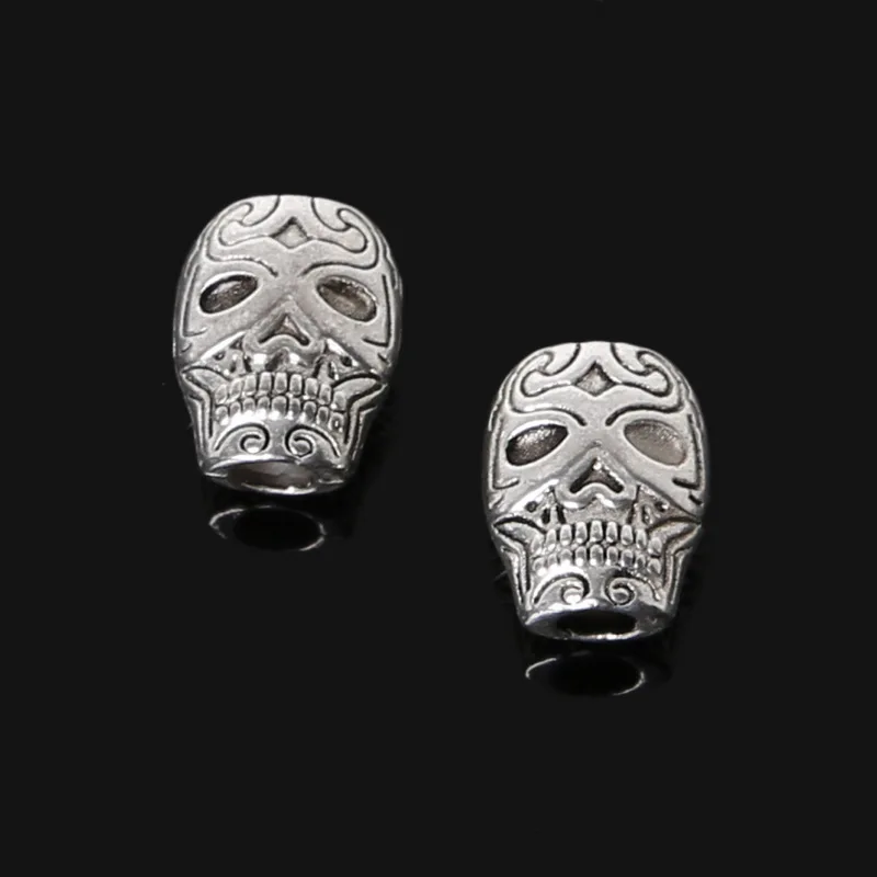 

Hot Selling 11pcs/lot Zinc Alloy Antique Silver Plated Skull Beads Charms Pendants DIY Jewelry Making 8*10mm
