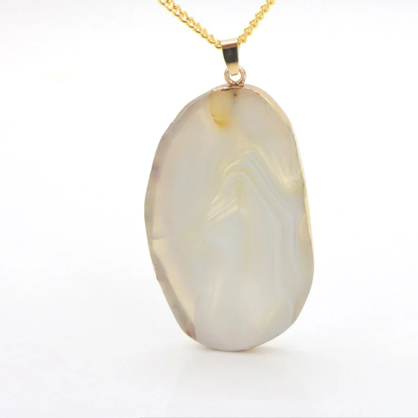 Natural Agate Pendant Necklace (7)