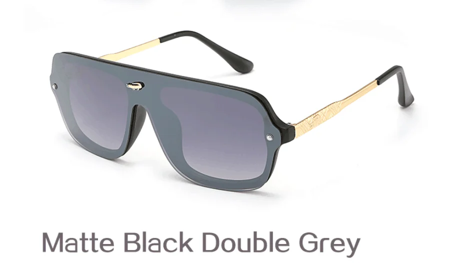 Роскошные негабаритные солнцезащитные очки для женщин и мужчин, брендовые дизайнерские зеркальные солнцезащитные очки Oculos Lunette De Sol Feminino Gafas Mujer Hombre - Цвет линз: MatteBlack Grey