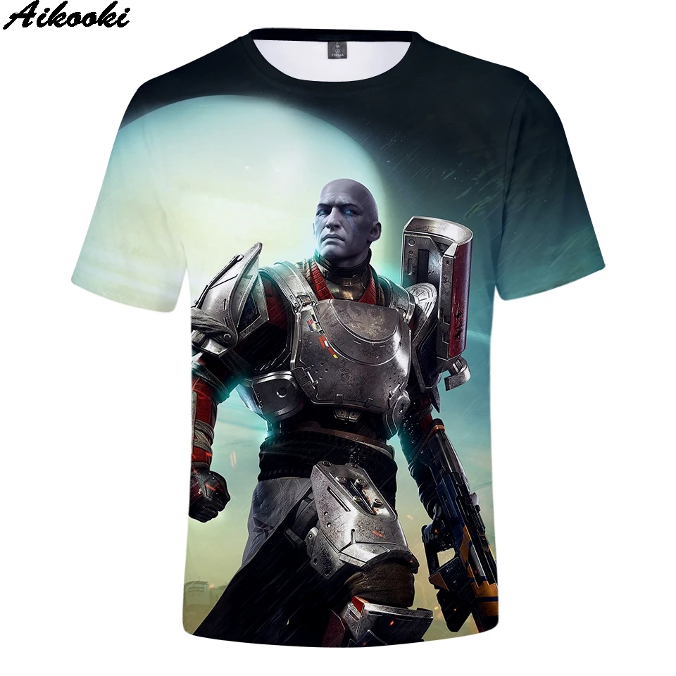 Aikooki 3D destiny 2 футболки Для мужчин Для женщин Harajuku модные футболки для девочек Футболка с принтом destiny 3D футболки короткий рукав летние футболки для мальчиков/футболка для девочек