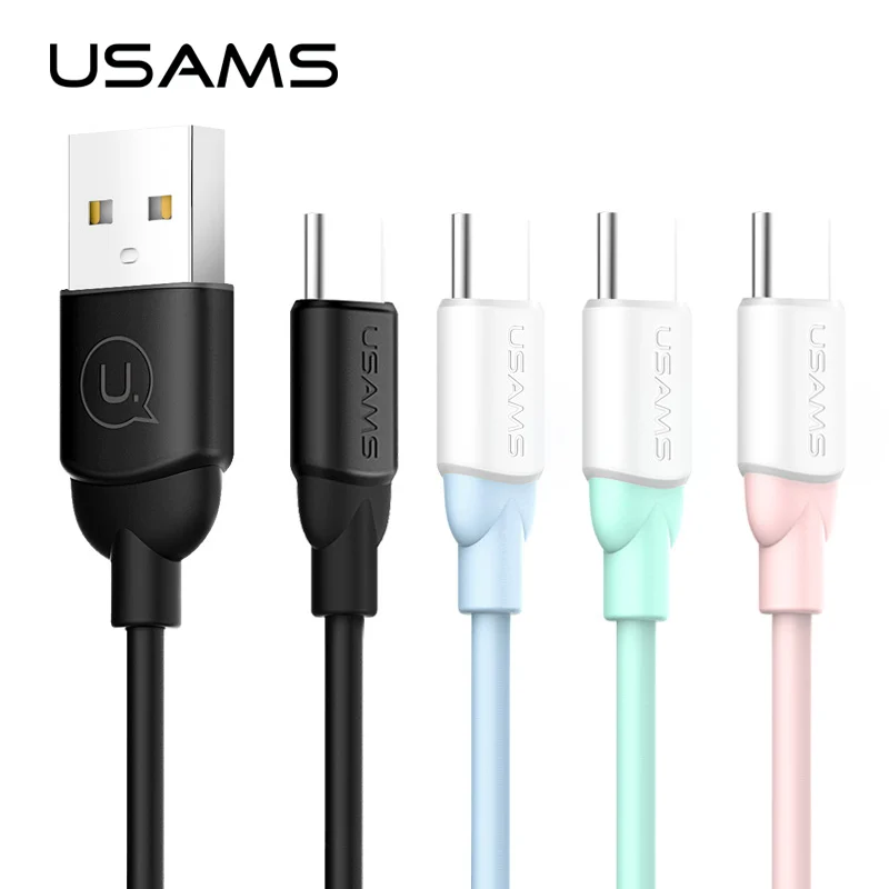 USAMS 5V 2A Быстрая зарядка type c кабель мобильного телефона USB C для samsung Xiaomi huawei Oneplus
