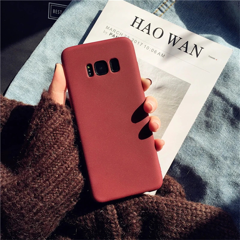 Ультратонкий чехол песчаника для телефона Samsung Galaxy S6 S7 Edge S8 S9 S10 E Plus матовый мягкий