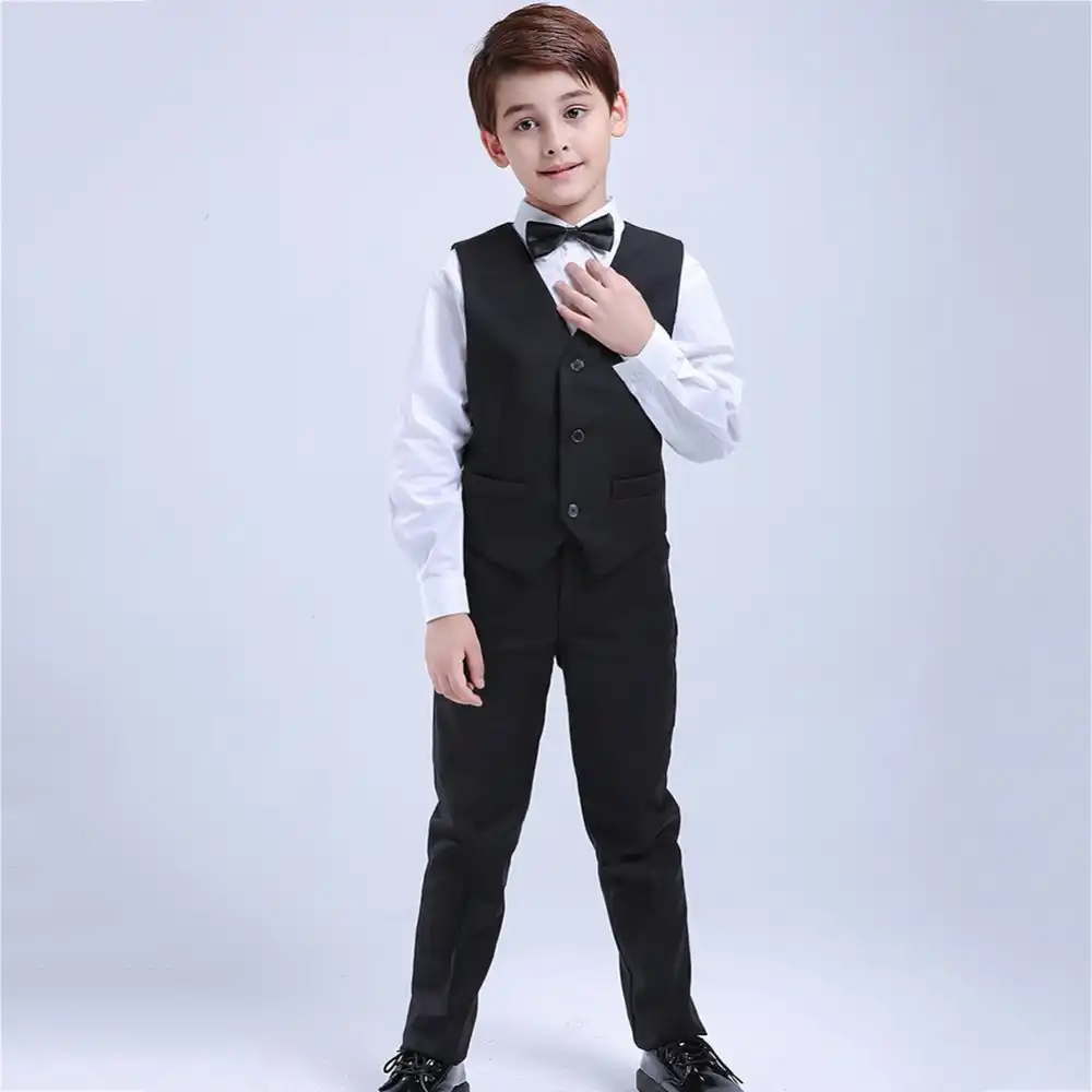 5 Uds De Trajes Negros Para Ninos Pequenos Traje Formal De Boda Para Ninos Traje De Esmoquin Portador De Anillo De Fiesta Formal De Los Muchachos Nino Trajetuxedo Children Aliexpress