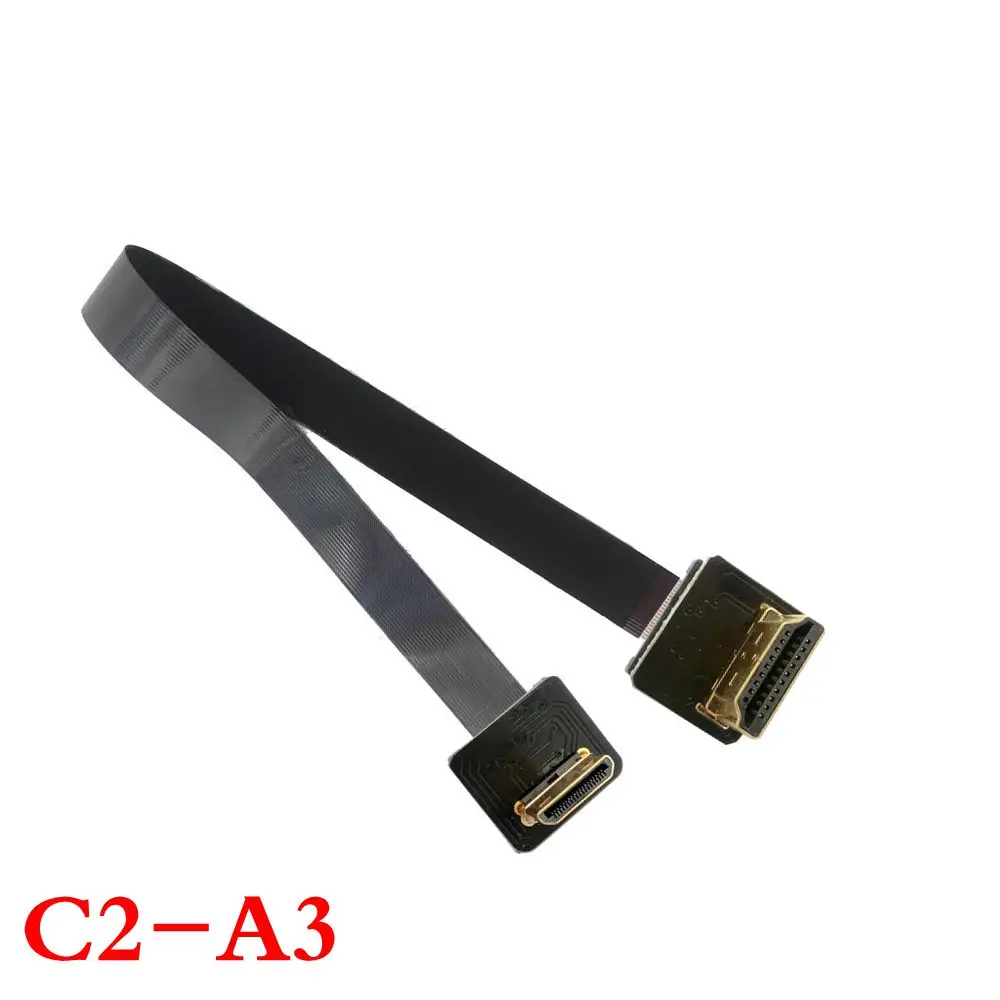 90 Degree Angled FPV Mini HDMI Male to HDMI Male FPC Flat Cable 10cm 20cm 30cm 50cm 100cm for Multicopter Aerial Photography
