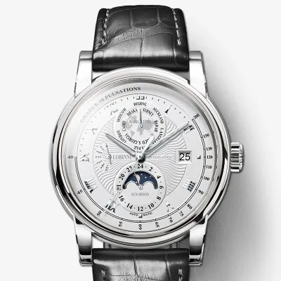 LOBINNI мужской роскошный бренд часов Moon Phase автоматические механические мужские наручные часы сапфир кожа мировое время relogio L16003-5 - Цвет: Item 1