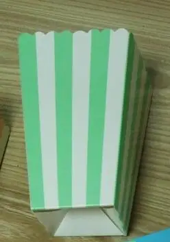 

8pcs/lot Mint Striped Popcorn Box for Kids The Ninjago Theme Birthday Party Baby Shower Party Decoration Party