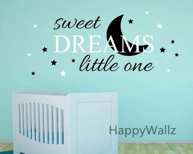 Sweet Dreams Little One Baby Nursery Quotes Wall Sticker DIY Decorative