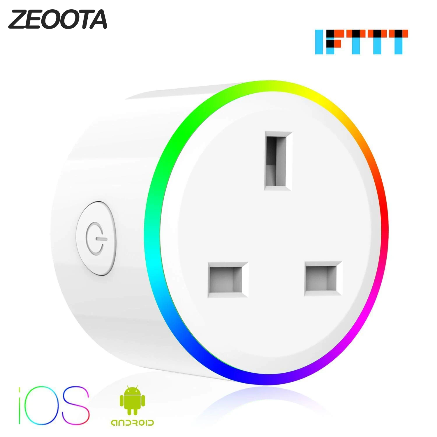 

Wifi Smart Power Plug UK Adapter Colorful LED Light Mini Homekit Socket 15A Voice Control Works with Alexa Google Home IFTTT