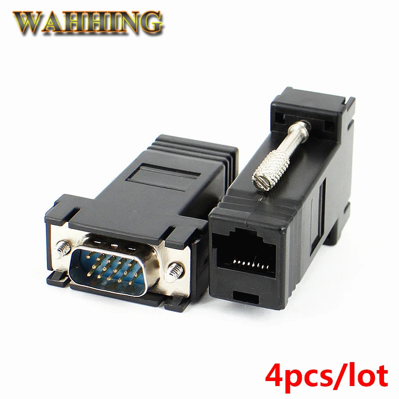 4 шт D Sub VGA для RJ45 адаптер для сетевого кабеля преобразователь аудиовизуальных систем мужчина к RJ45 удлинитель для головок в комплект поставки входит адаптер LAN CAT5 5e CAT6 HY378 on Aliexpresscom  Alibaba Group