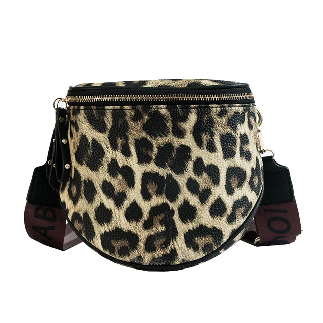 Women's Fashion Waist Bag Leopard PU Leather Fanny Pack Bananka Waterproof Antitheft Women Catwalk Shopping Belly Band Belt Bag