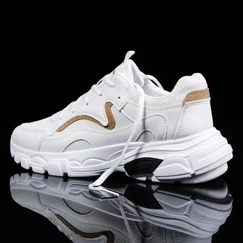 

2019 spring new Korean version of men's casual shoes breathable student mesh wild white shoes.