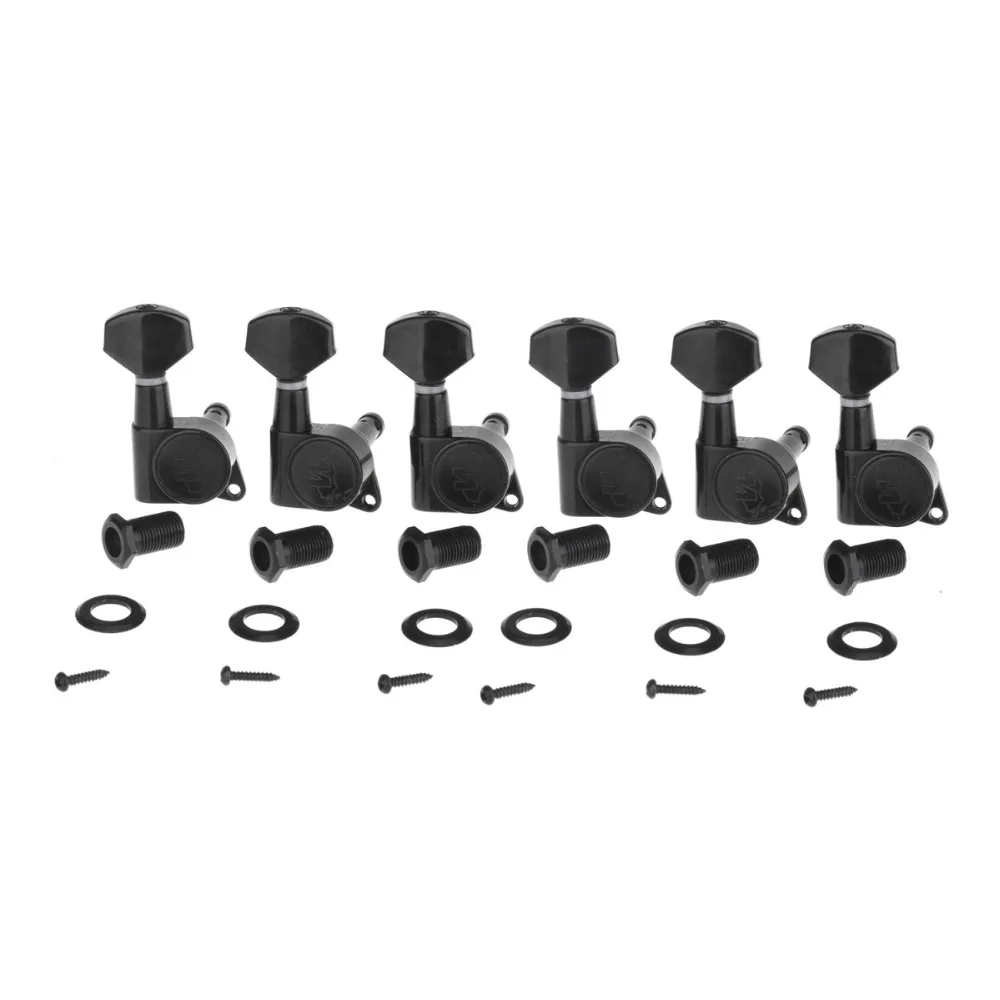 6 In Line Guitar Parts WILKINSON Vintage Style TUNERS SET BLACK