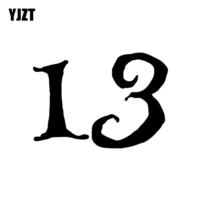 

YJZT 15.2CM*11CM Funny Lucky Number 13 Vinyl Car-styling Car Sticker Black/Silver Decal Accessories C11-0464