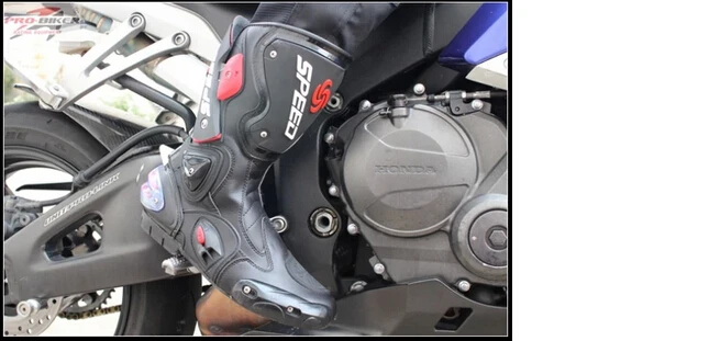 Мотоциклетные ботинки для верховой езды из микрофибры; кожаные ботинки для мотокросса; Профессиональные Водонепроницаемые мотоциклетные ботинки для скоростных гонок