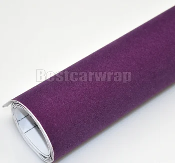 

Purple Velvet Vinyl wrap for car interior Covering roof fabric suede fabric film With Air bubble Free PROTWRAPS size 1.35x15m