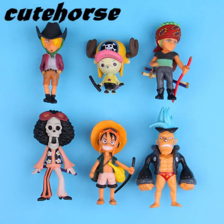 

Creative cartoon One Piece series fridge magnet stickers 6 pieces / set 3D fridge magnet stickers