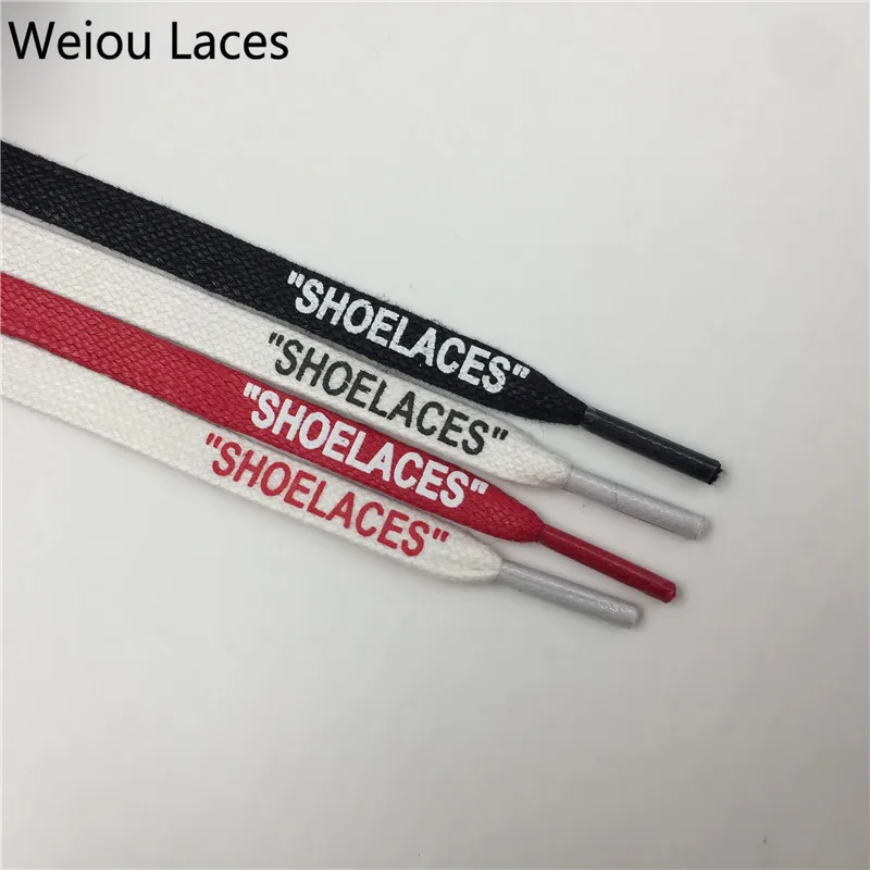 (30 пар/лот) Weiou Высокое качество Черный, белый цвет вощеный хлопок плоские шнурки водостойкие для кожа кроссовки печати "шнурки"