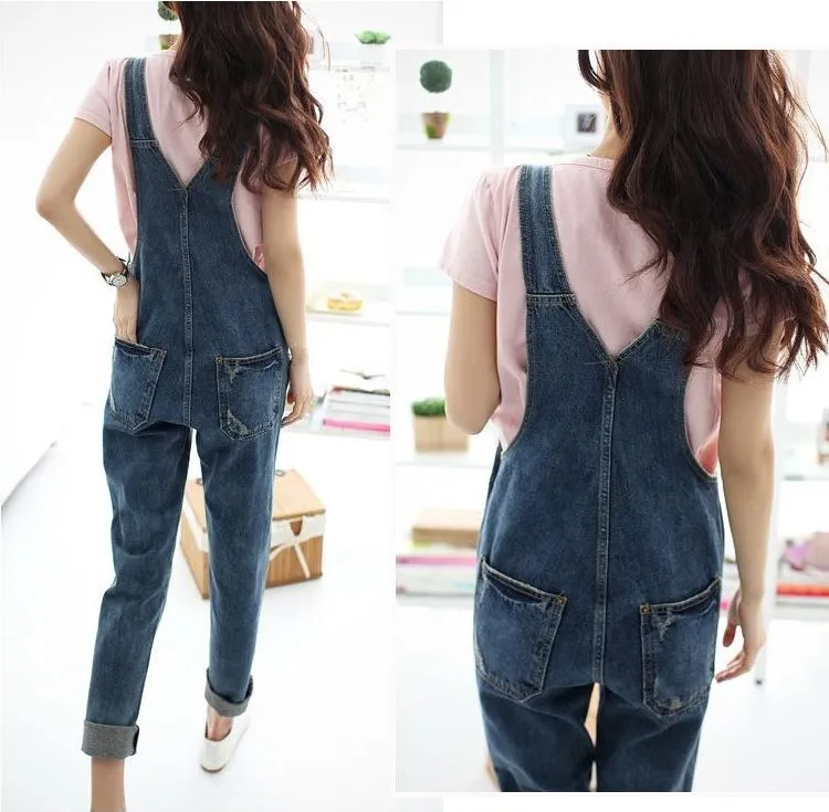 Spring Autumn Ladies Fashion Strap Rompers Overall Denim Jeans Women Jumpsuit Female Casual Loose Playsuit Streetwear Jumpsuits and Playsuits