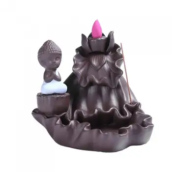 

Home Decor Waterfall Smoke Backflow Incense Burner Incense Cone Sticks Holder The Little Monk Censer Use In Home Teahouse