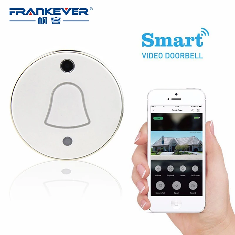 

FrankEver WiFi Smart Remote Control Video Doorbell Wireless Home Security System Door Chimes Night Vision