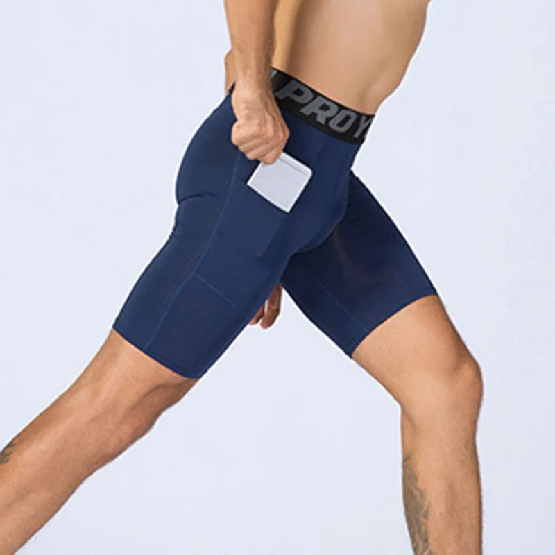 Новинка, мужские Компрессионные шорты, короткие облегающие обтягивающие шорты для бодибилдинга, дышащие мужские шорты с карманами для фитнеса