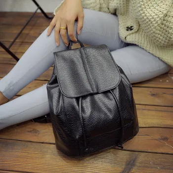 

Women Backpack PU Leather Mochila Escolar School Bags Teenagers Girls Top-handle Backpacks Herald Fashion Travel bag z30