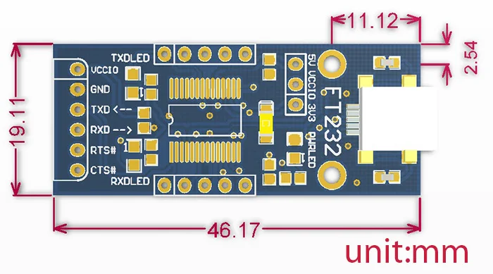 FT232 USB плата UART (mini) FT232RL модуль FT232 USB 3,3 В 5 В к ttl последовательный адаптер модуль FT232RL USB мини-порт