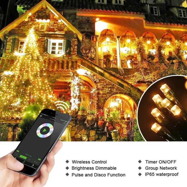 New Hot Dimmable LED Christmas Lights, 200 LED 65ft Mini String New Hot Dimmable LED Christmas Lights, 200 LED 65ft Mini String Lights, Bluetooth LED - New Hot Dimmable LED Christmas Lights, 200 LED 65ft Mini String