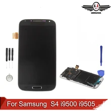 For Samsung Galaxy S4 i9500 i9505 LCD Display Touch Digitizer Screen With Frame Assembly Blue/White