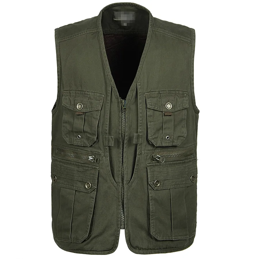 Spring Autumn Casual Mens Clothes , Journalist Vest Jackets , Man