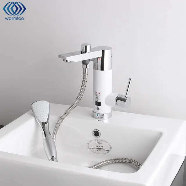 Instant Tankless 220V Electric Water Heater Faucet Cold & Hot Mixer Tap Under Water Electric Heating Kitchen Bathroom 3000W