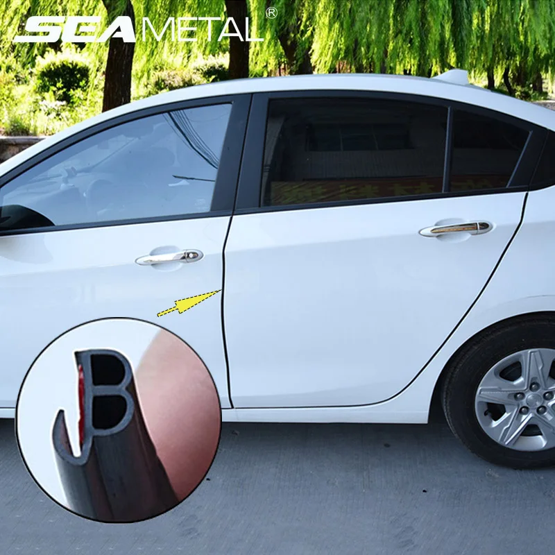 

5/10/m Car Door Bumper Strip Crash Seal Protector Decoration Sticker Body Molding Strip Scratch Bar Sound Insulation Accessories