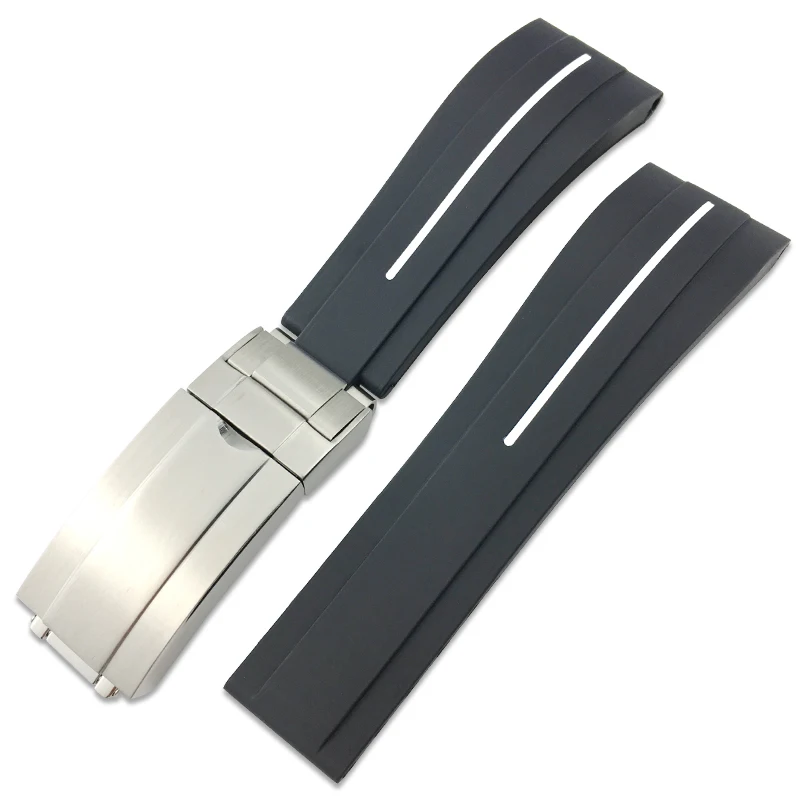 20mm 21mm Silicone Rubber Watchband New Style Ultra short Watch Strap Suitable for Role Submariner Daytona GMT OYSTERFLEX Watch