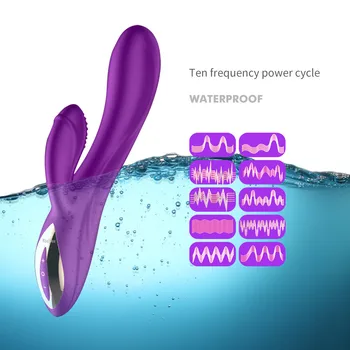 Rabbit Vibrator 10 Speed G Spot Dildo Vibrator Silicone Waterproof Clitoris Stimulator vagina Massager sex toys for women 5