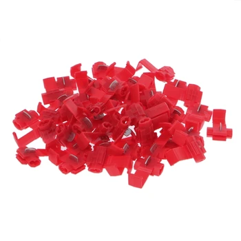 

50 Pcs Red Scotch Lock Wire Electrical Cable Connectors 0.5-1.0mm 10A 31mm Quick Splice For 22-18AWG