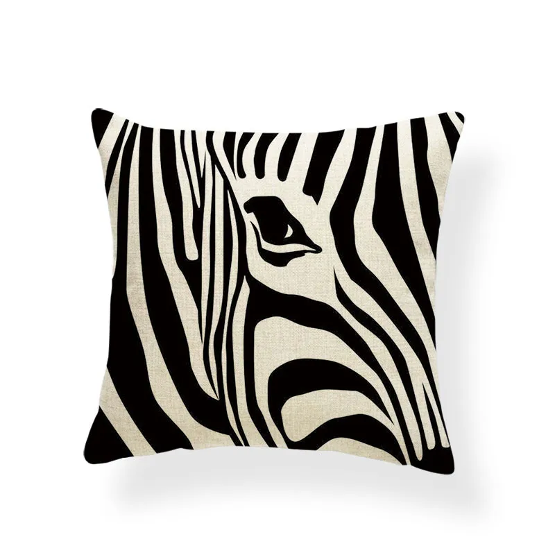 Наволочка для подушки с изображением животных зебры, наволочки для подушек, потертый шик, декоративная подушка, 45X45 см, хлопок, лен, сублимационный материал