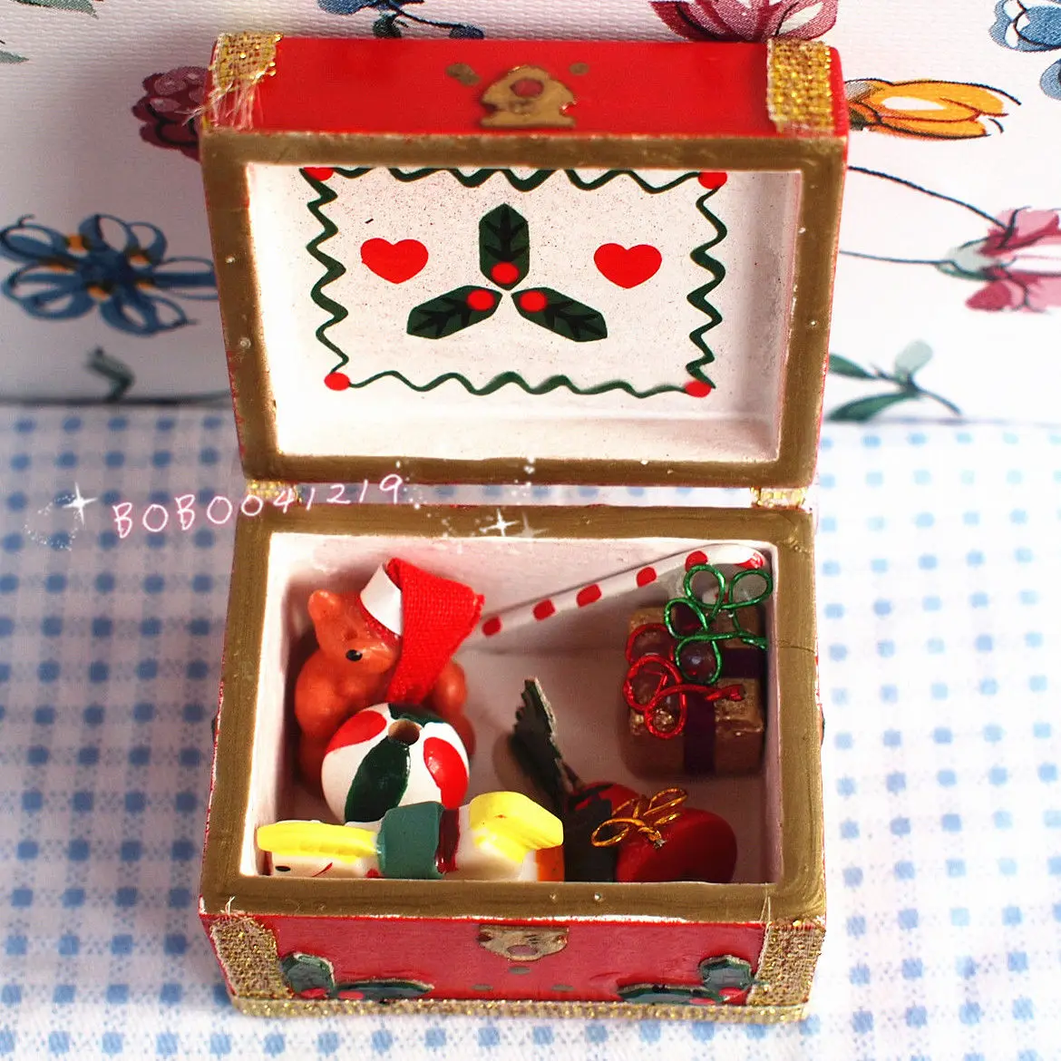 Dollhouse Miniature 112 Toy baby Wood Toy Chest B41wood toy chest