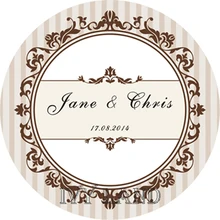 Новая бумага, пользовательские клейкие наклейки/этикетки, для свадьбы/вечерние, круг 5 см