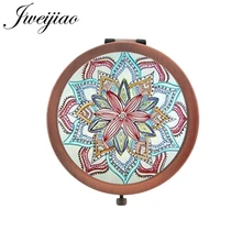 JWEIJIAO 2019 Hippie Mandala regalo maquillaje espejo pompón meditación Bohemia plegable Vintage marca vanidad espejo b388