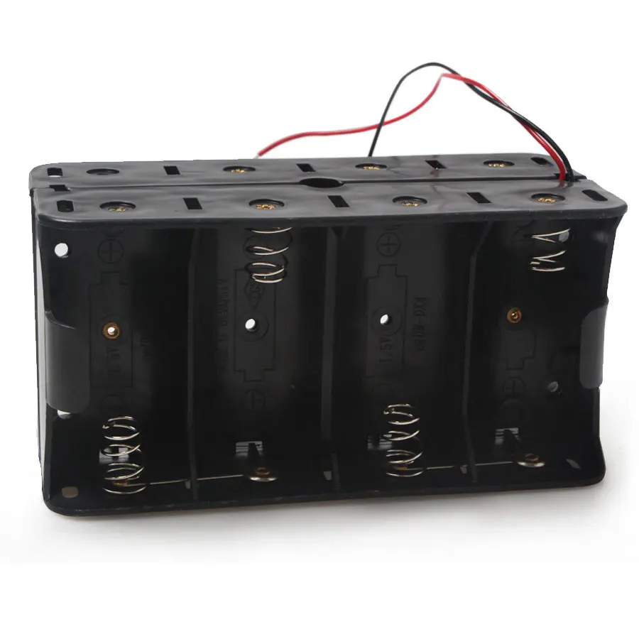 10PCS EDT Dual Wires Double Sides 8 Pack D Size Battery Case Holder 12V