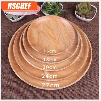 

RSCHEF 1pcs Kitchen Supplies Japanese Wooden Dishes Plates Thick Anti Drop Acid Zaomu Simple Jobs