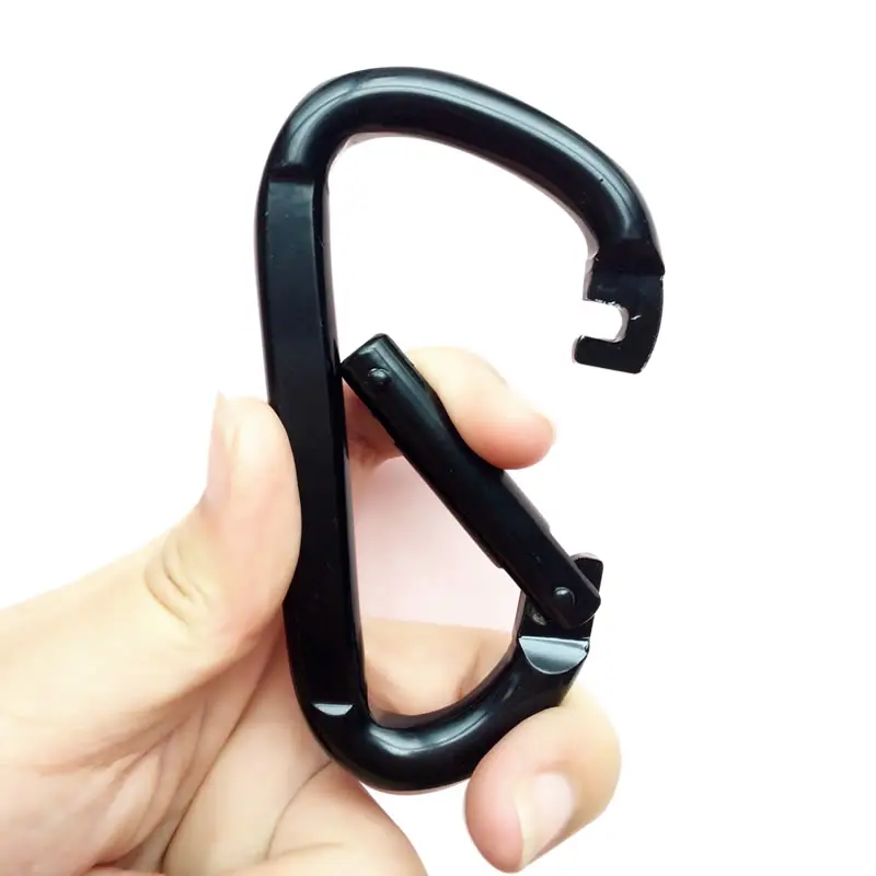 

Electrophoretic Black Strong Load-bearing 230kg D Carabiner Spring Snap Clip Hooks Swing Safety Buckle Climbing Carabiner