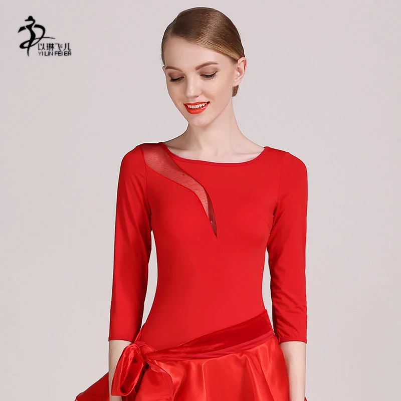 

YILINFEIER High Quality Women Ballroom Dress Latin Dance Wear Dance Tops
