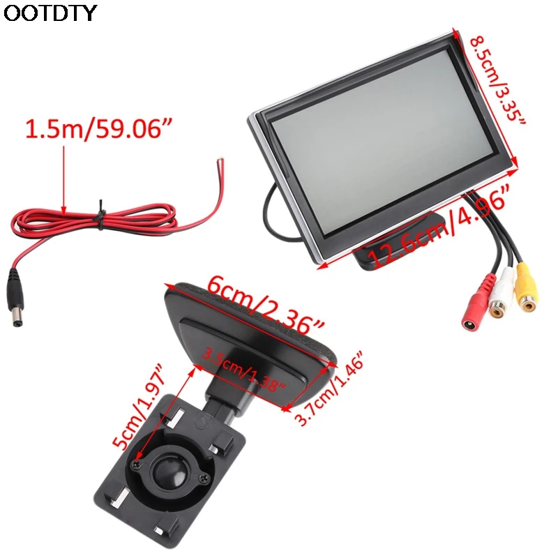 OOTDTY 5 font b Car b font Monitor TFT LCD Screen HD Digital font b Car