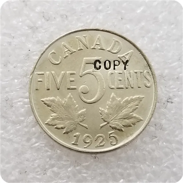 1925,1926 Canadá níquel 5 centavos copia monedas conmemorativas-monedas réplica Medallas de monedas coleccionables 1925,1926 Canadá níquel 5 centavos copia monedas conmemorativas-monedas réplica Medallas de monedas coleccionables